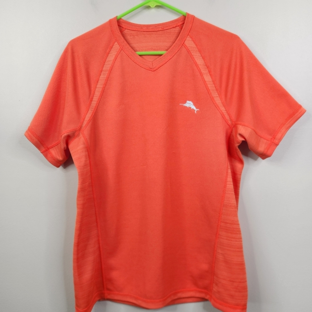 Tommy Bahama Mens Short Sleeve Reversible V- Neck Logo Tee Medium